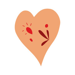 Sweet heart, love. In pastel colors, childish, unusual, vector