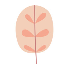 Abstract cute leaves colored. In pastel colors