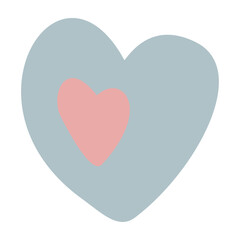 Sweet heart, love. In pastel colors, childish, unusual, vector