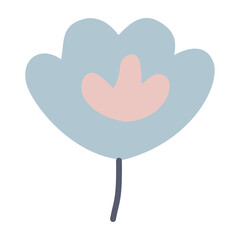 Abstract cute colored flowers. In pastel colors,