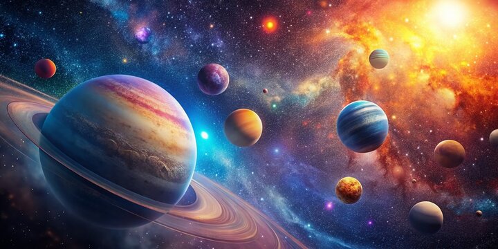 Stunning Bokeh Solar System - Planets, Stars, Nebula