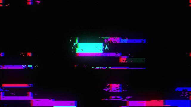 Digital glitch overlay video background with abstract futuristic shape and geometric design - Powered by Adobe