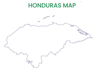 High detailed map of Honduras. Outline map of Honduras. North America