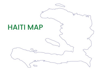 High detailed map of Haiti. Outline map of Haiti. North America