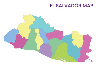 High detailed map of El Salvador. Outline map of El Salvador. North America