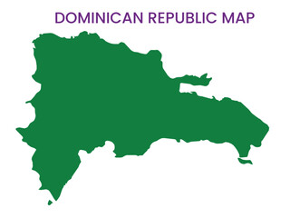 High detailed map of Dominican Republic. Outline map of Dominican Republic. North America