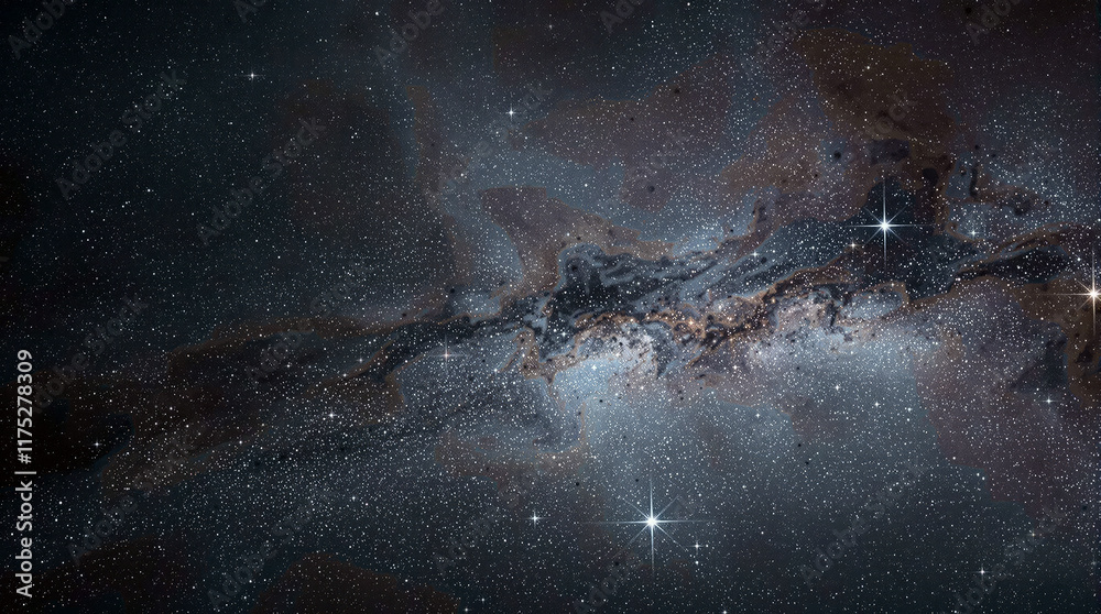 Poster celestial wonders breathtaking view of cosmos filled with distant stars and nebulae