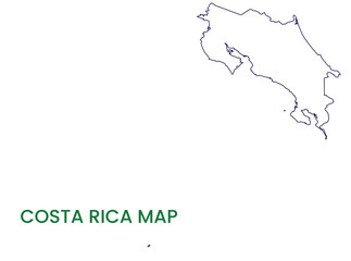 High detailed map of Costa Rica. Outline map of Costa Rica. North America