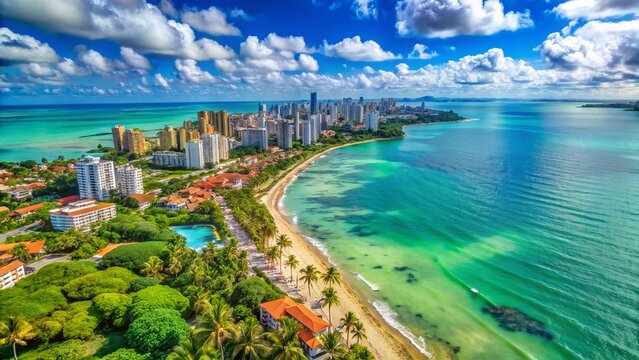 Stunning Panoramic View of Joao Pessoa, Brazil Coastline