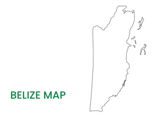 High detailed map of Belize. Outline map of Belize. North America