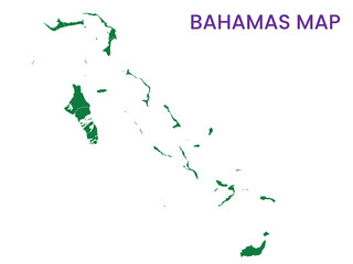 Fototapeta premium High detailed map of Bahamas. Outline map of Bahamas. North America