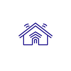 Smart Home Icon, simple line art style