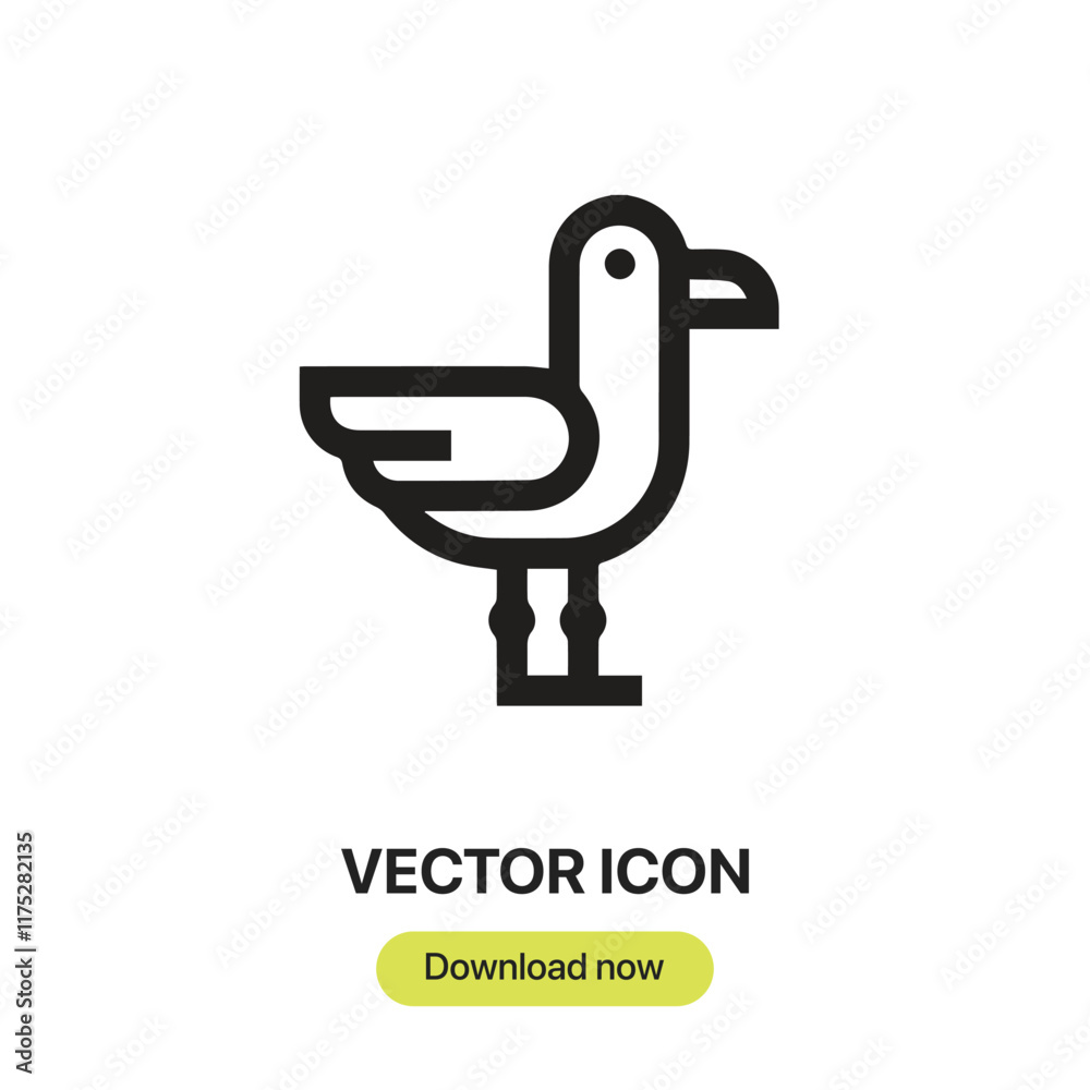 Aufkleber seagull icon vector. linear-style sign for mobile concept and web design. seagull symbol illustratio