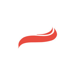 Red swoosh tail logo