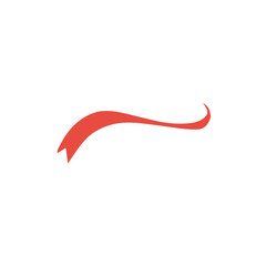 Red swoosh tail logo