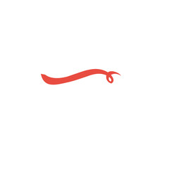 Red swoosh tail logo