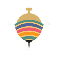 Obraz premium Wooden top spin toy or Wooden Lattu Spinner or gasing asian traditional toy illustration vector.