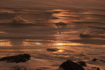 frozen sea at night - B&aelig;rum