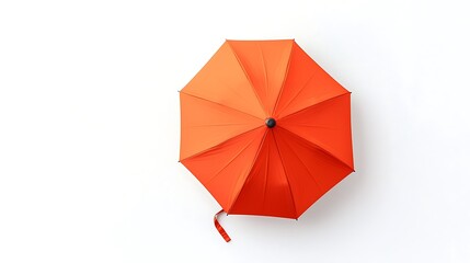 An orange umbrella is shown in a white background