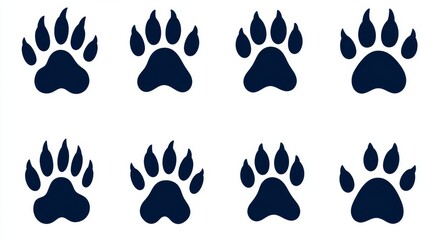 Fototapeta premium Scratches resembling cat and tiger claws. Icon set with isolated images on a white background