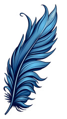 Obraz premium Anime Feather Sticker: Graceful Curves on White Background