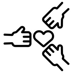 하트를 모으는 손 아이콘