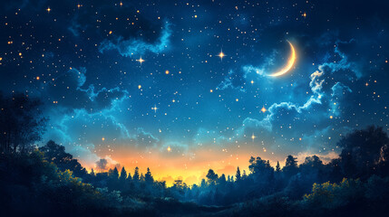 Naklejka premium star sky night background