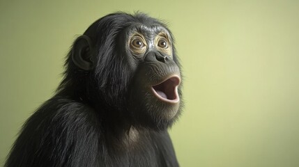 Fototapeta premium Close-up shot of a playful baby chimpanzee with an infectious big smile