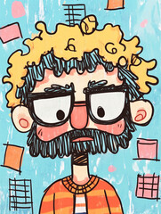 Fototapeta premium Quirky character design digital art creative studio vibrant colors close-up embracing playfulness and individuality