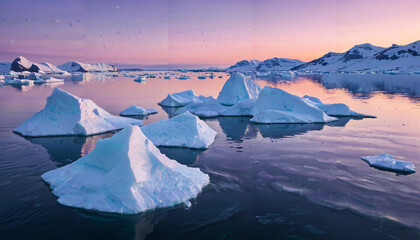 Sérénité glaciale au crépuscule