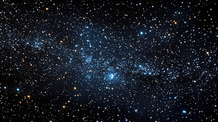 Fototapeta premium Sparkling Stars in a Dark Night Sky with Black Background