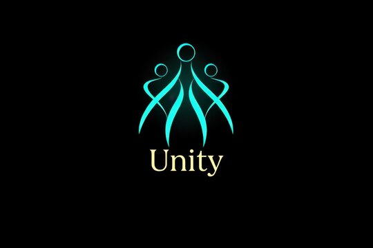 unity logo on black background