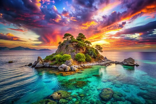 Surreal Aegean Sea Islet: Prasini Island, Donoussa, Cyclades, Greece - Dreamlike Coastal Landscape