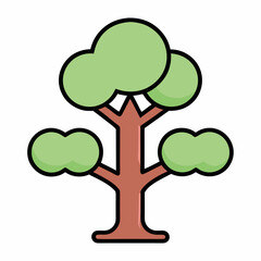 Unique Tree Vector Design for Nature and Environment.