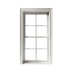 Traditional white window isolated on transparent background.