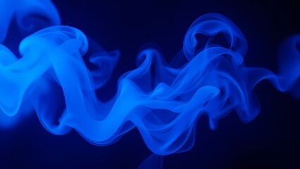 Dark Blue smoke background AI, abstract blue background with waves
