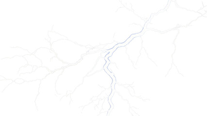 Obraz premium Lightning on an isolated transparent background. Flash of light, lightning png