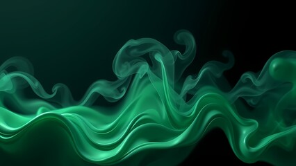 abstract background with smoke, Green smoke AI