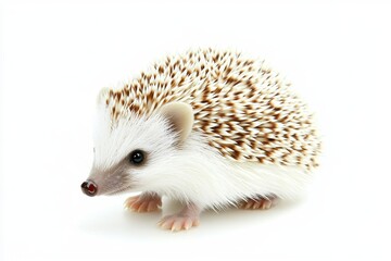 Obraz premium Isolated desert hedgehog on a white background with macro perspective