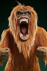 Sumatran Orangutan featured in a photo with a blurred backdrop