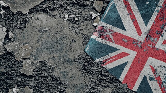 Decaying Union Jack on a Crumbling Surface