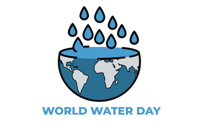 World Water Day is an annual observance day that highlights the importance of freshwater. The day is used to advocate for the sustainable management of freshwater resources. Vector illustration.