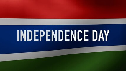 Gambia Independence Day with waving flag background