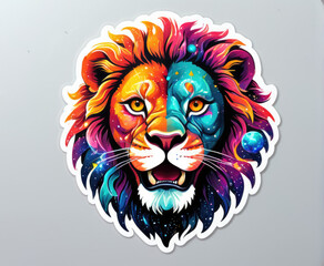 Fototapeta premium Sticker of lion head 4
