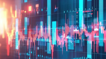Abstract Financial Data Visualization: Dynamic Stock Market Charts and Graphs