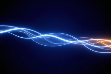 dynamic abstract design wavy glowing lines blue white orange