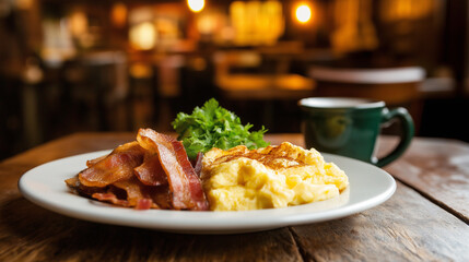 hash brown,bacon and egg