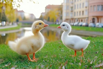 On a summer meadow, two European ground squirrels, spermophilus citellus, share a moment