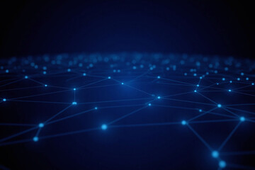 futuristic abstract design deep blue bg glowing blue line grid