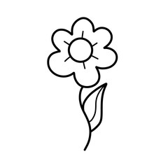 Flower doodle outline hand drawn raster drawing